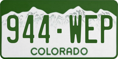 CO license plate 944WEP