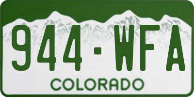 CO license plate 944WFA
