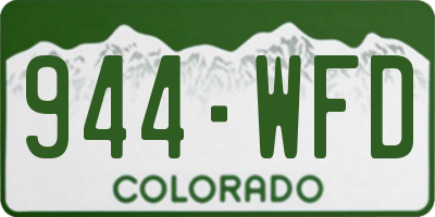 CO license plate 944WFD