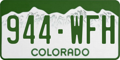 CO license plate 944WFH