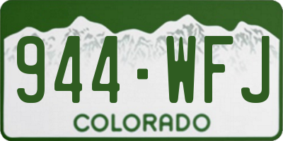CO license plate 944WFJ