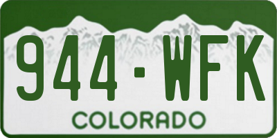 CO license plate 944WFK