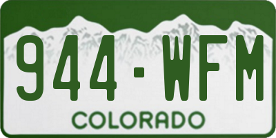 CO license plate 944WFM