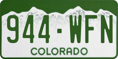CO license plate 944WFN