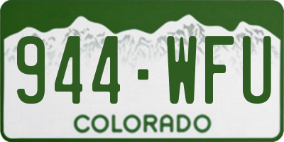 CO license plate 944WFU