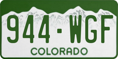 CO license plate 944WGF