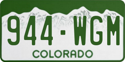 CO license plate 944WGM