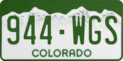 CO license plate 944WGS