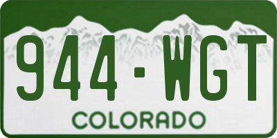 CO license plate 944WGT