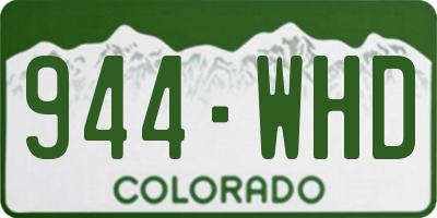 CO license plate 944WHD