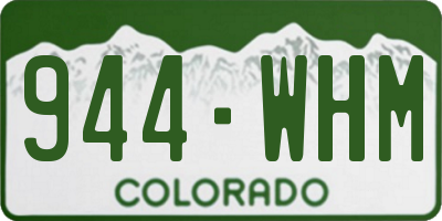 CO license plate 944WHM
