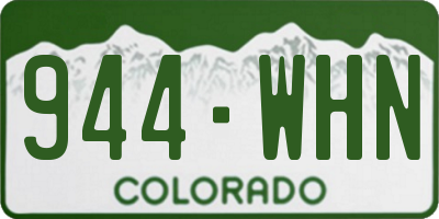 CO license plate 944WHN