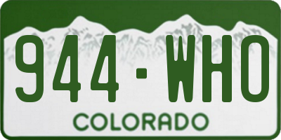 CO license plate 944WHO