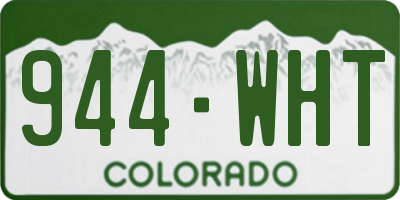 CO license plate 944WHT