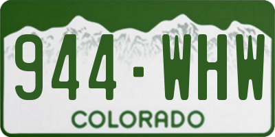 CO license plate 944WHW