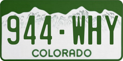 CO license plate 944WHY