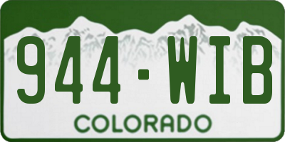 CO license plate 944WIB
