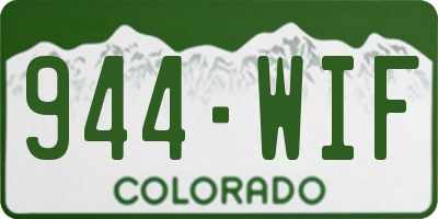 CO license plate 944WIF