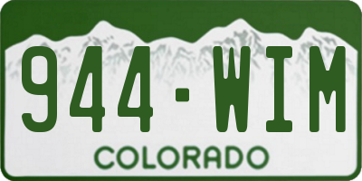 CO license plate 944WIM