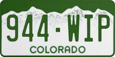 CO license plate 944WIP
