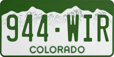 CO license plate 944WIR