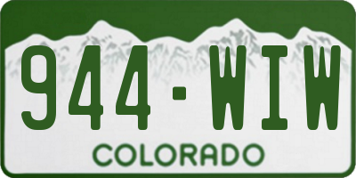 CO license plate 944WIW