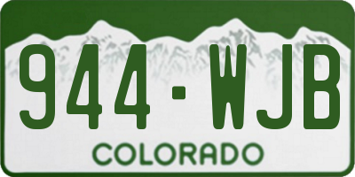 CO license plate 944WJB