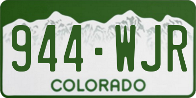 CO license plate 944WJR