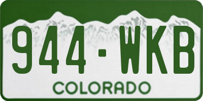 CO license plate 944WKB