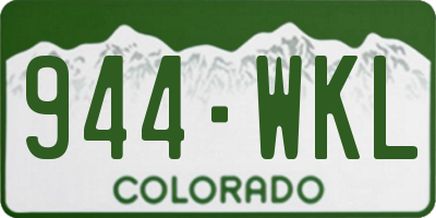 CO license plate 944WKL