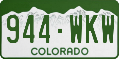 CO license plate 944WKW