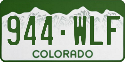 CO license plate 944WLF