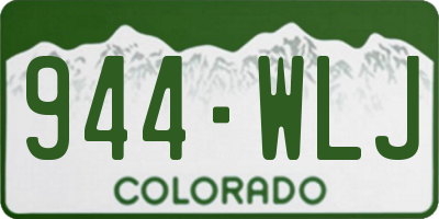 CO license plate 944WLJ