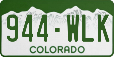 CO license plate 944WLK