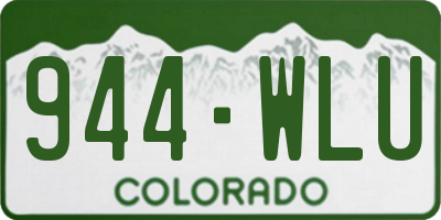 CO license plate 944WLU