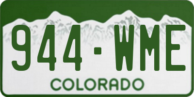 CO license plate 944WME