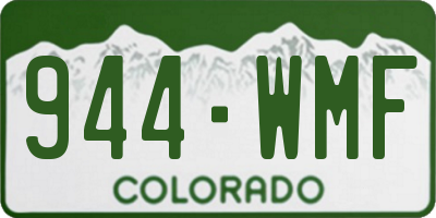 CO license plate 944WMF