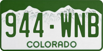 CO license plate 944WNB