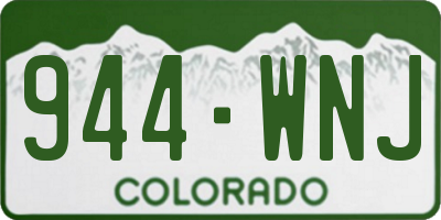 CO license plate 944WNJ