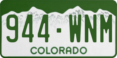 CO license plate 944WNM