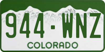 CO license plate 944WNZ