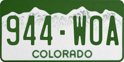 CO license plate 944WOA
