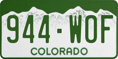 CO license plate 944WOF