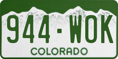 CO license plate 944WOK