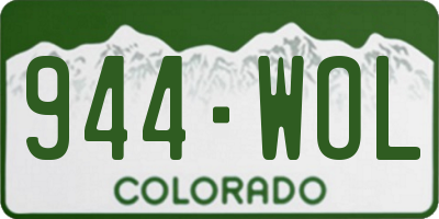 CO license plate 944WOL
