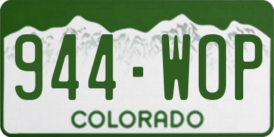 CO license plate 944WOP