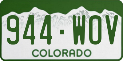 CO license plate 944WOV