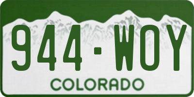 CO license plate 944WOY