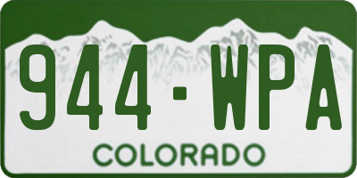 CO license plate 944WPA
