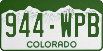 CO license plate 944WPB